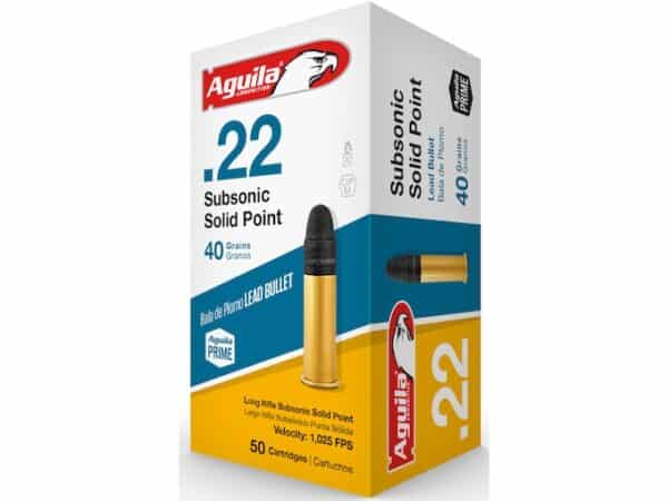 Aguila Ammunition 22 Long Rifle Subsonic 40 Grain Lead Round Nose For Sale