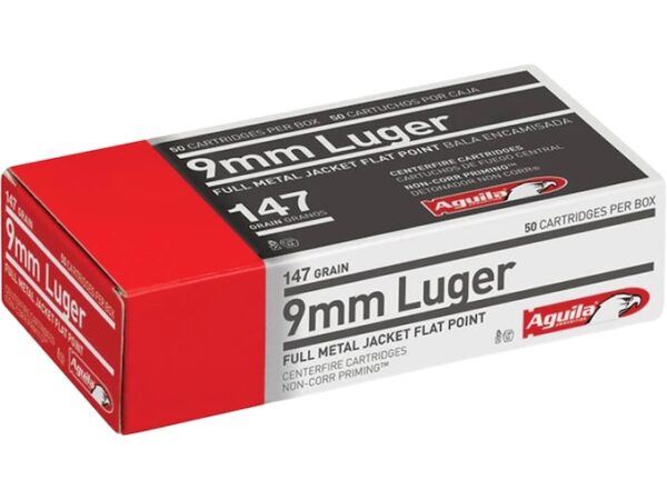 Aguila Ammunition 9mm Luger 147 Grain Full Metal Jacket Flat Nose For Sale