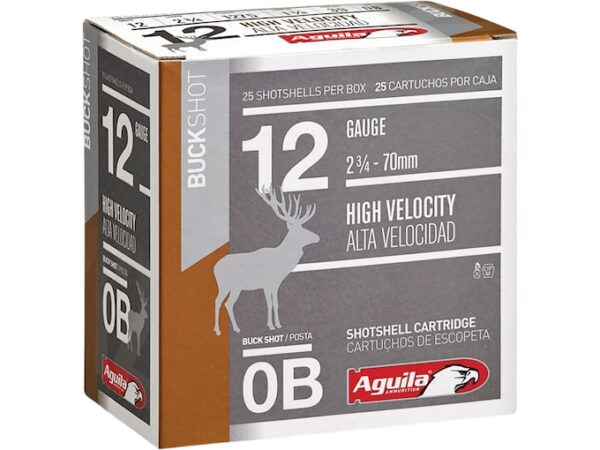 Aguila High Velocity Ammunition 12 Gauge 2-3/4" Buckshot For Sale