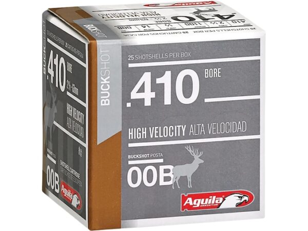 Aguila High Velocity Ammunition 410 Bore 2-1/2" 00 Buckshot 4 Pellets Box of 25 For Sale