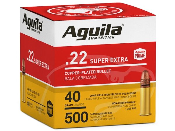 Aguila Super Extra High Velocity Ammunition 22 Long Rifle 40 Grain Plated Lead Round Nose Bulk For Sale
