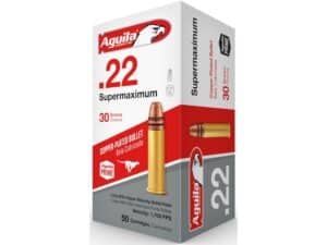 Aguila Super Maximum Ammunition 22 Long Rifle 30 Grain Plated Lead Round Nose For Sale