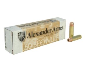 Alexander Arms Ammunition 50 Beowulf 350 Grain Hornady XTP Jacketed Hollow Point Box of 20 For Sale