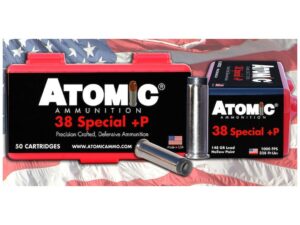 Atomic Ammunition 38 Special +P 148 Grain Lead Hollow Point Box of 50 For Sale