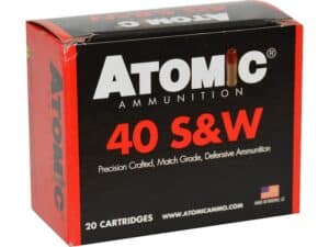 Atomic Ammunition 40 S&W 155 Grain Jacketed Hollow Point Box of 20 For Sale