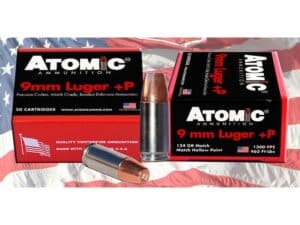 Atomic Ammunition 9mm Luger +P 124 Grain Bonded Jacketed Hollow Point For Sale