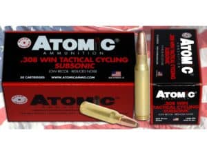 500 Rounds of Atomic Tactical Cycling Subsonic Ammunition 308 Winchester 260 Grain Expanding Round Nose Soft Point Box of 50 For Sale