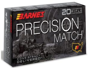 Barnes Precision Match Ammunition 260 Remington 140 Grain Open Tip Match Box of 20 For Sale