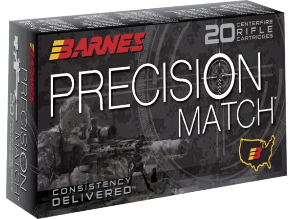500 Rounds of Barnes Precision Match Ammunition 338 Lapua Magnum 300 Grain Open Tip Match Box of 20 For Sale