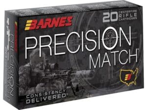 Barnes Precision Match Ammunition 5.56x45mm NATO 85 Grain Open Tip Match Box of 20 For Sale