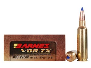 Barnes VOR-TX Ammunition 300 Winchester Short Magnum (WSM) 165 Grain TTSX Polymer Tipped Spitzer Boat Tail Lead-Free Box of 20 For Sale