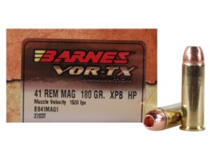 Barnes VOR-TX Ammunition 41 Remington Magnum 180 Grain XPB Hollow Point Lead-Free Box of 20 For Sale