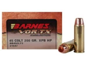 Barnes VOR-TX Ammunition 45 Colt (Long Colt) 200 Grain XPB Hollow Point Lead-Free Box of 20 For Sale