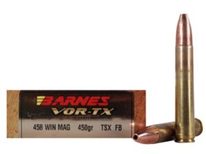 Barnes VOR-TX Ammunition 458 Winchester Magnum 450 Grain TSX Hollow Point Flat Base Lead-Free Box of 20 For Sale