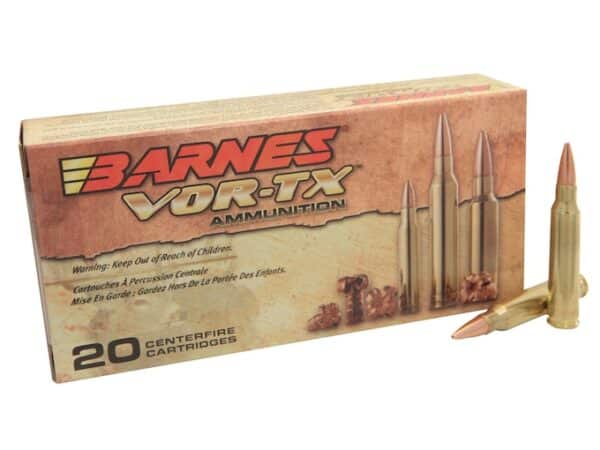 Barnes VOR-TX Ammunition 5.56x45mm NATO 62 Grain TSX Hollow Point Boat Tail Lead-Free Box of 20 For Sale