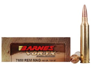 Barnes VOR-TX Ammunition 7mm Remington Magnum 160 Grain TSX Hollow Point Boat Tail Lead-Free Box of 20 For Sale