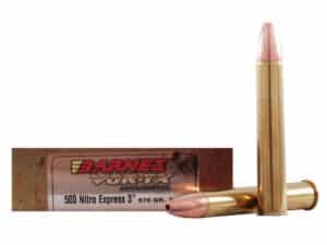 Barnes VOR-TX Safari Ammunition 500 Nitro Express 570 Grain TSX Hollow Point Flat Base Lead-Free Box of 20 For Sale