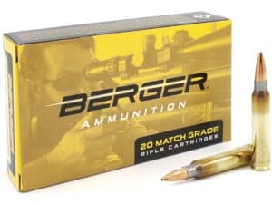 Berger Match Grade Ammunition 223 Remington 73 Grain Hollow Point Boat Tail Target Box of 20 For Sale