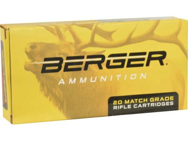 Berger Match Grade Ammunition 300 Winchester Magnum 185 Grain Classic Hunter Box of 20 For Sale
