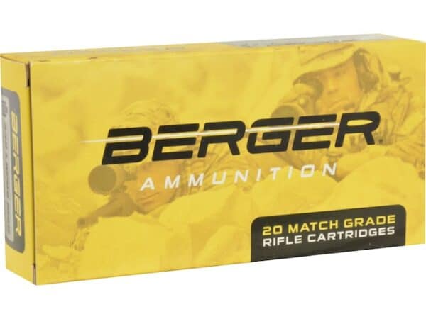 Berger Match Grade Ammunition 6.5 Creedmoor 130 Grain Hybrid OTM Tactical Hollow Point Box of 20 For Sale