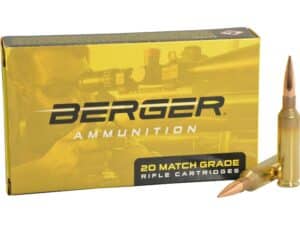 Berger Match Grade Ammunition 6mm Creedmoor 105 Grain Hybrid Target Box of 20 For Sale