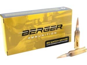 Berger Match Grade Ammunition 6mm Creedmoor 109 Grain Hybrid Target Hollow Point Box of 20 For Sale