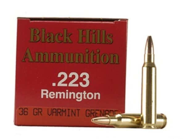 500 Rounds of Black Hills Ammunition 223 Remington 36 Grain Barnes Varmint Grenade Hollow Point Flat Base Lead-Free For Sale