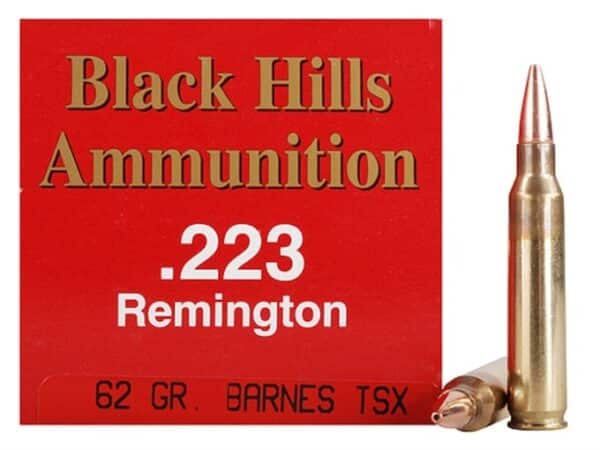 Black Hills Ammunition 223 Remington 62 Grain Barnes TSX Hollow Point Boat Tail Lead-Free Box of 50 For Sale