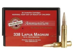 Black Hills Ammunition 338 Lapua Magnum 300 Grain Sierra MatchKing Hollow Point Boat Tail Box of 20 For Sale