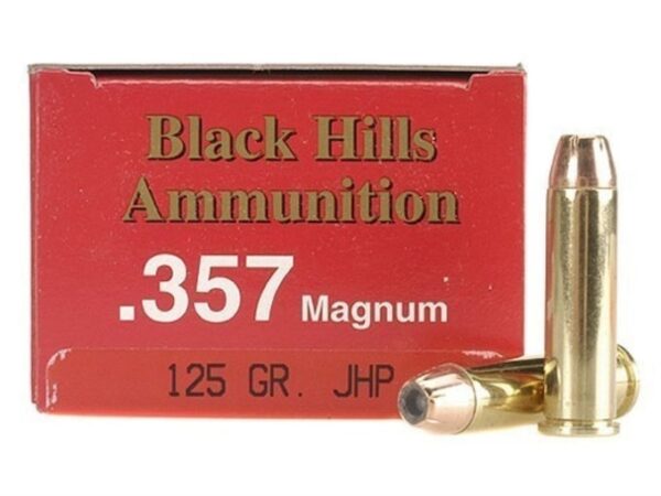 Black Hills Ammunition 357 Magnum 125 Grain Jacketed Hollow Point Box of 50 For Sale