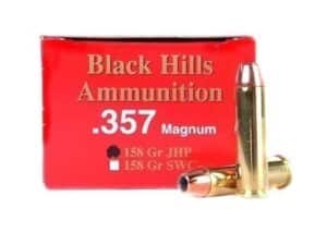 Black Hills Ammunition 357 Magnum 158 Grain Jacketed Hollow Point Box of 50 For Sale
