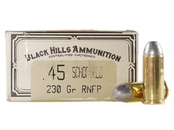 Black Hills Cowboy Action Ammunition 45 S&W Schofield 230 Grain Lead Flat Nose Box of 50 For Sale