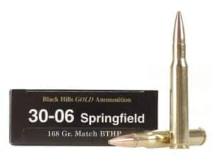 Black Hills Gold Ammunition 30-06 Springfield 168 Grain Hornady Match Hollow Point Boat Tail Box of 20 For Sale