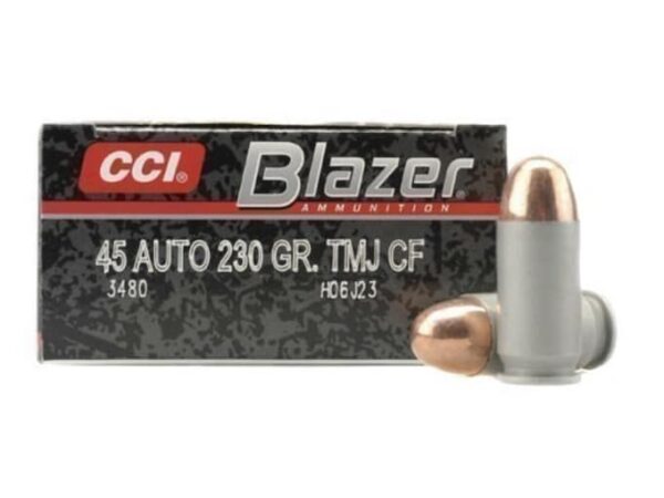 Blazer Clean-Fire Ammunition 45 ACP 230 Grain Total Metal Jacket Box of 50 For Sale