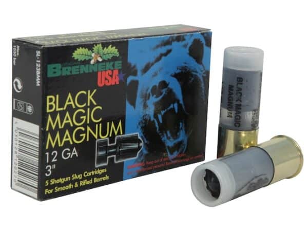 Brenneke USA Black Magic Magnum Ammunition 12 Gauge 3" 1-3/8 oz Lead Rifled Slug Box of 5 For Sale