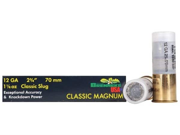 Brenneke USA Classic Magnum Ammunition 12 Gauge 2-3/4" 1-1/8 oz Lead Slug Box of 5 For Sale