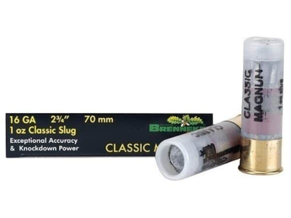 Brenneke USA Classic Magnum Ammunition 16 Gauge 2-3/4" 1 oz Lead Rifled Slug Box of 5 For Sale
