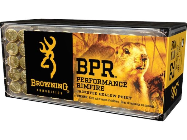 Browning BPR Ammunition 22 Winchester Magnum Rimfire (WMR) 40 Grain Jacketed Hollow Point For Sale