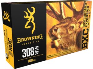 Browning BXC Controlled Expansion Ammunition 308 Winchester 168 Grain Terminal Tip Box of 20 For Sale