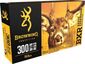 Browning BXR Rapid Expansion Ammunition 300 Winchester Magnum 155 Grain Matrix Tip Box of 20 For Sale