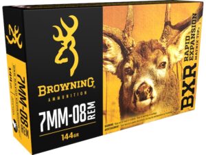 Browning BXR Rapid Expansion Ammunition 7mm-08 Remington 144 Grain Matrix Tip Box of 20 For Sale