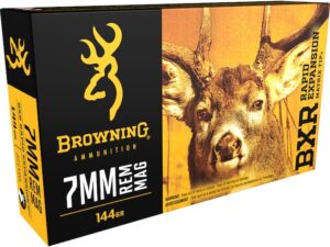 Browning BXR Rapid Expansion Ammunition 7mm Remington Magnum 144 Grain Matrix Tip Box of 20 For Sale