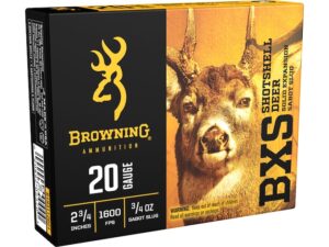 Browning BXS Deer Slug Ammunition 20 Gauge 2-3/4" 3/4 oz Copper Sabot Slug Lead-Free Box of 5 For Sale