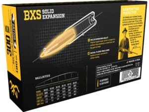 500 Rounds of Browning BXS Solid Expansion Ammunition 300 Winchester Short Magnum (WSM) 180 Grain Solid Copper Polymer Tip Boat Tail Lead-Free Box of 20 For Sale