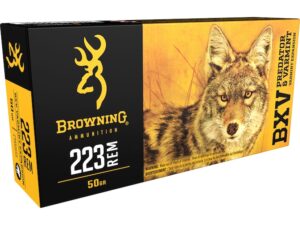 Browning BXV Varmint Expansion Ammunition 223 Remington 50 Grain Polymer Tip Rapid Expansion For Sale