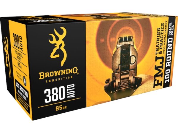 Browning FMJ Ammunition 380 ACP 95 Grain Full Metal Jacket For Sale