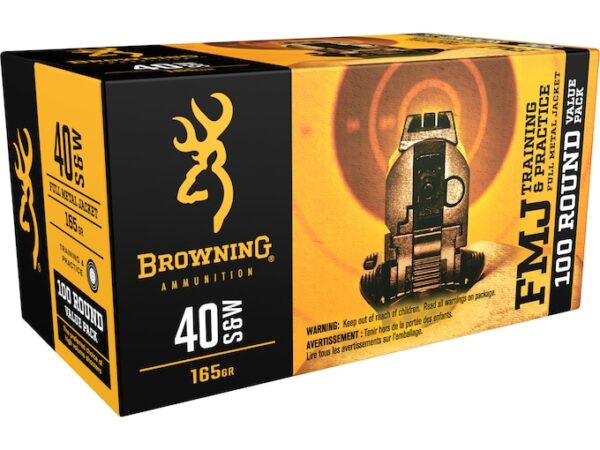 Browning FMJ Ammunition 40 S&W 165 Grain Full Metal Jacket For Sale