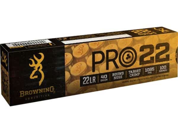 Browning Pro22 Ammunition 22 Long Rifle 40 Grain Lead Round Nose For Sale