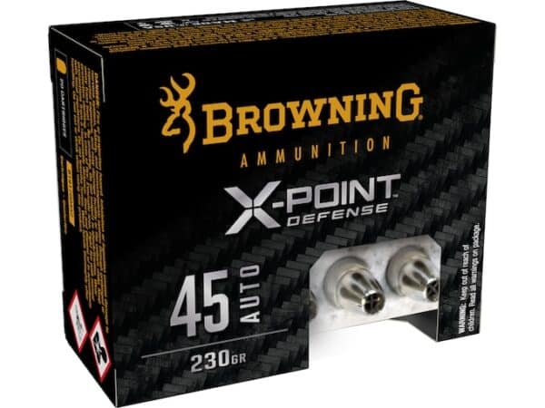 Browning X-Point Defense Ammunition 45 ACP 230 Grain Jacketed Hollow Point Box of 20 For Sale