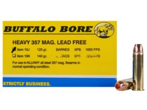 Buffalo Bore Ammunition 357 Magnum 125 Grain Barnes TAC-XP Hollow Point Lead-Free Box of 20 For Sale